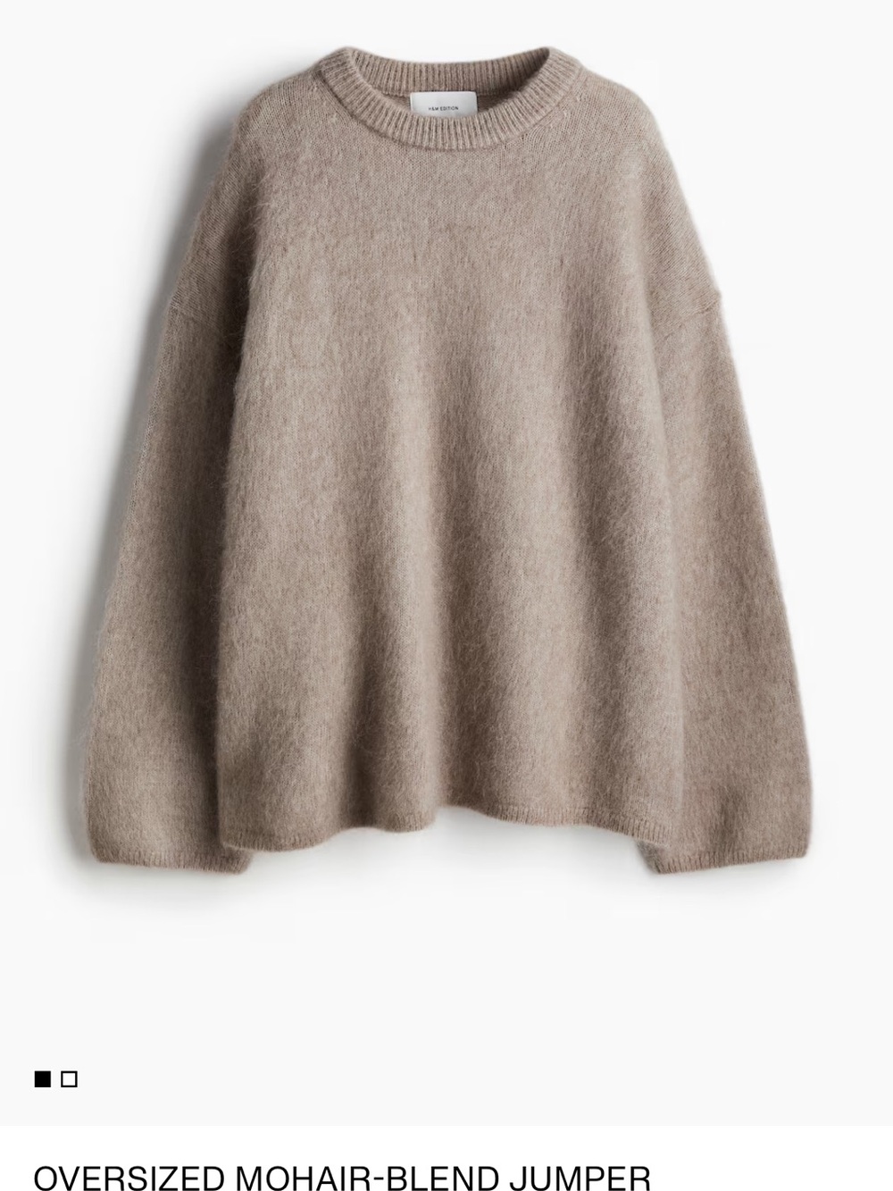 H&M Taupe Fuzzy Crewneck Sweater